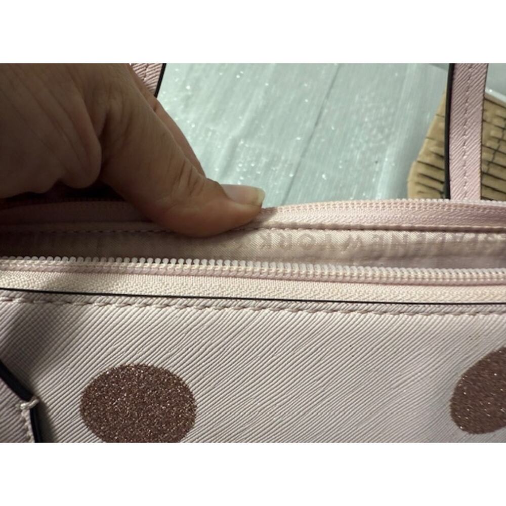 KATE SPADE TOTE LIGHT PINK WITH PINK GLITTER DOTS - Picture 6 of 7